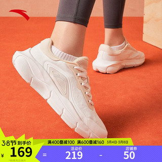 ANTA 安踏 运动鞋男女有氧体能训练跳绳缓震跑步羽毛球鞋 纸莎白/烟尘棕-1 6(女36.5)