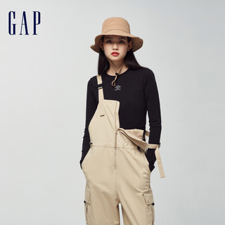 Gap 盖璞 女装2024春季新款宽松背带裤工装长裤477872