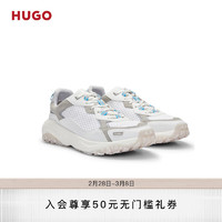 HUGO【】男士2024夏季皮革饰面混合材质运动鞋 052-灰色 EU:42