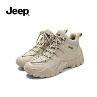 Jeep吉普户外马丁靴女厚底秋冬款沙漠靴西部工装 灰色 38 
