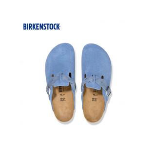 BIRKENSTOCK牛皮绒面革女款经典款包头拖鞋Boston系列 蓝色/原力蓝窄版1026659 36