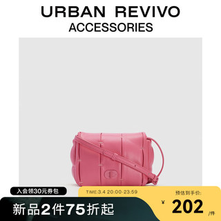 URBAN REVIVO2024春季女士糖果色蓬松单肩斜挎包UAWB40092 粉红