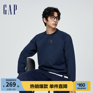 Gap 盖璞 春季男士LOGO拼接圆领卫衣 889276