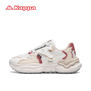 卡帕（Kappa）【龙年】老爹鞋子男春季厚底运动鞋 经典白/羊皮纸棕 42