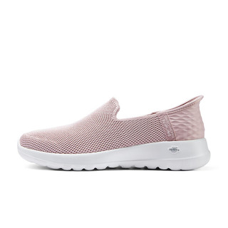 斯凯奇Skechers健步鞋女轻质黑色休闲鞋户外透气鞋124641 浅粉色/LTPK 36