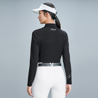 DESCENTEGOLF 迪桑特高尔夫FIELD系列女士长袖运动POLO衫春季 BK-BLACK L (170/88A)