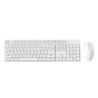 XIAKE 夏科 有线键盘鼠标套装电脑台式笔记本通用女生办公专用键鼠三件套