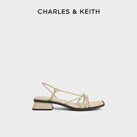 CHARLES & KEITH CHARLES&KEITH;女士扭结绊带饰低跟方头凉鞋CK1-60361411