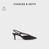 CHARLES & KEITH CHARLES&KEITH;女士金属装饰尖头高跟凉鞋CK1-60361403
