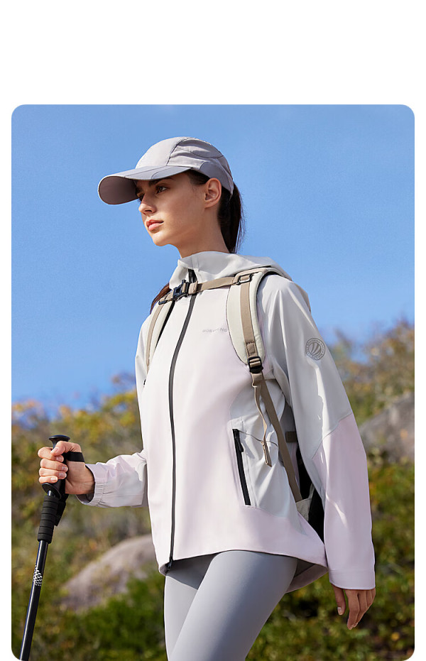 2024春夏季新款女冲锋衣户外运动拼接设计时尚百搭