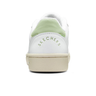斯凯奇Skechers女款板鞋足弓支撑轻便舒适运动休闲鞋158807 白色/绿色/WGR 35