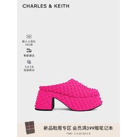 CHARLES&KEITH X Chet Lo系列厚底穆勒鞋拖鞋CK1-80920030-1 Fuchsia紫红色 37