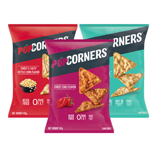 88VIP：POPCORNERS 哔啵脆 赵露思推荐Popcorners玉米片142*3袋（咸甜+海盐+甜辣）膨化零食