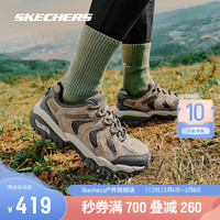 斯凯奇（Skechers）醒山户外徒步鞋登山鞋 防滑耐磨透气减震 180185C/237542/180182 男款-褐色/炭灰色-237542 44码