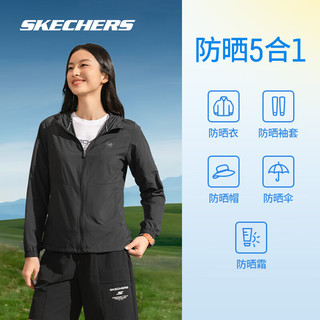 斯凯奇Skechers舒适休闲运动外套P224W037 碳黑/0018(女) M