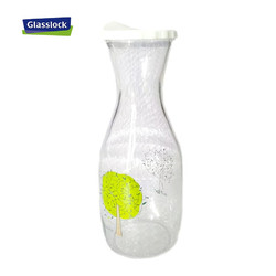 Glasslock 三光云彩 韩国印花玻璃冷水杯冷饮杯大容量果汁杯 绿之树水壶1000ml(无水杯