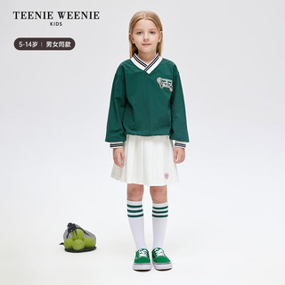 Teenie Weenie Kids小熊童装24春夏新款男女童条纹撞色小V领卫衣 绿色 110cm