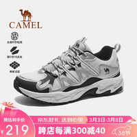 CAMEL 骆驼 登山鞋男徒步鞋子防滑耐磨轻便户外女士运动鞋 F24B693030 银白/黑，女 36