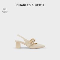 CHARLES & KEITH CHARLES&KEITH女士链条绊带方头高跟凉鞋CK1-60920311