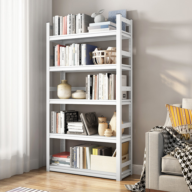 陌族 铁艺书架置物架落地多层家用简易书柜客厅收纳铁架子钢制书架