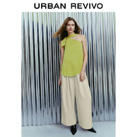 URBAN REVIVO UR2024春季新款女装设计感不对称斜肩领开叉吊带衫UWJ240004