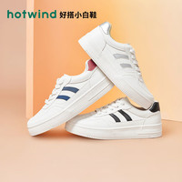 hotwind 热风 男鞋2024年春季新款男士时尚圆头系带休闲鞋舒适百搭拼色板鞋