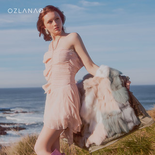 ozlana2023新款冬季派克服女外套女大毛领皮毛一体兔毛皮草大衣女 军绿色+经典雪狐狐狸毛 M