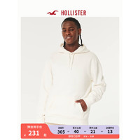 HOLLISTER美式百搭抓绒保暖休闲款Logo帽衫卫衣 男 355644-1 乳白色 M