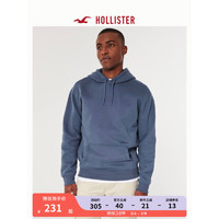 HOLLISTER美式百搭抓绒保暖休闲款Logo帽衫卫衣 男 355644-1 海军蓝色 S