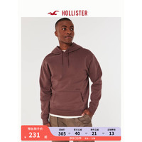 HOLLISTER美式百搭抓绒保暖休闲款Logo帽衫卫衣 男 355644-1 栗色 M