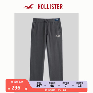 HOLLISTER24春夏松紧高腰直筒运动休闲裤 男 356547-1 灰黑色 XS (170/70A)