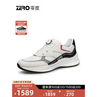 零度Zero男鞋2024年春季轻便透气舒适旋钮拼接休闲运动鞋 白色 41