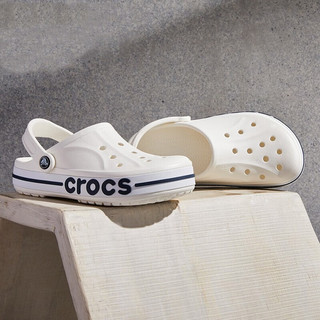 卡骆驰（crocs）男鞋女鞋 贝雅卡骆班运动休闲拖鞋沙滩鞋透气耐磨洞洞鞋凉鞋 贝雅卡骆班/白色-深蓝 M9W11(42-43)