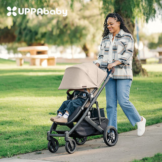 UPPAbaby CRUZ V2高景观婴儿推车双向 可坐可躺 易折叠 宝宝手推车 粉红色-ALICE【含睡篮】