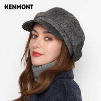 卡蒙（Kenmont）前额抗风羊毛呢八角帽女画家帽英伦秋冬季短鸭舌贝雷帽km-5125