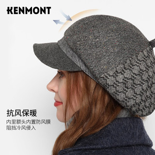 卡蒙（Kenmont）前额抗风羊毛呢八角帽女画家帽英伦秋冬季短鸭舌贝雷帽km-5125