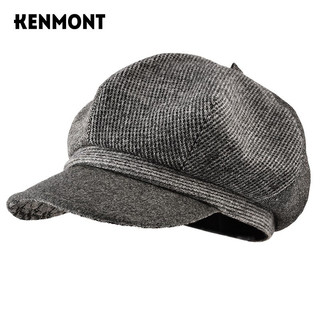 卡蒙（Kenmont）前额抗风羊毛呢八角帽女画家帽英伦秋冬季短鸭舌贝雷帽km-5125