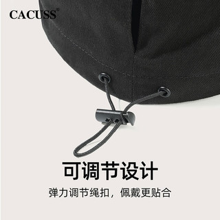 CACUSS遮阳帽子女士春夏大檐纯棉防晒帽户外素颜帽出游太阳帽骑行渔夫帽 黑色（四季纯棉）