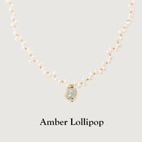 Amber Lollipop 淡水珍珠项链女十二星座许愿币吊坠锁骨链妇女节 项链（淡水珍珠+14K金）