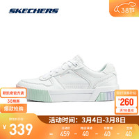 斯凯奇（Skechers）白色板鞋女款多彩色2024年冬季休闲运动鞋舒适透气 185090 白色/多彩色/WMLT 38.5