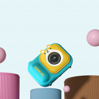 巧可绘仿真相机高清数码迷你儿童相机玩具小孩可拍照新年礼物 蓝色款