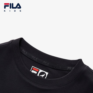 FILA【舒爽棉】斐乐儿童童装2024春季中大童男童透气短袖T恤 传奇蓝-NV 170cm