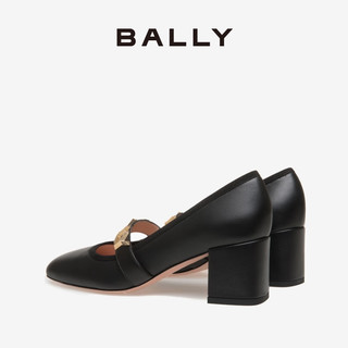 BALLY/巴利24春夏女士黑色皮革浅口鞋6306957 黑色 38.5