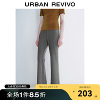 URBAN REVIVO UR2024春季女装日常休闲简约百搭高腰显瘦喇叭裤UWG640015 粉灰 XXS