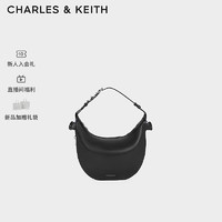 CHARLES&KEITH24春柔软多用拉链手提单肩新月包女CK2-40671621 Noir黑色 M