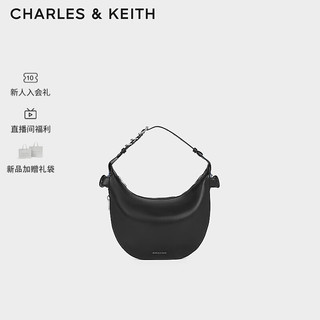 CHARLES & KEITH CHARLES&KEITH24春柔软多用拉链手提单肩新月包女CK2-40671621 Noir黑色 M