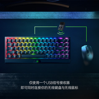 RAZER 雷蛇 黑寡妇蜘蛛V3迷你无线版幽灵布丁键帽电竞游戏机械键盘