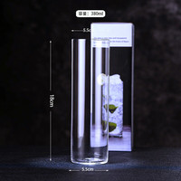 酒吧灵魂 超薄直身杯K8011出口水晶 380ml加长加高柯林杯日式18cm手工刻花 K8011出口版380ml