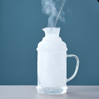 美斯尼 凉水壶玻璃冷水壶耐高温玻璃壶大容量复古型凉白开水壶玻璃杯 透明色 2L 透明色 2升