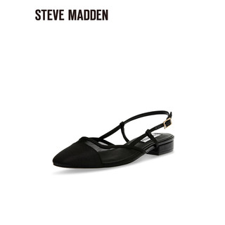 STEVE MADDEN/思美登2024夏季粗跟一字带后空凉鞋女 BELINDA-M 黑色 40